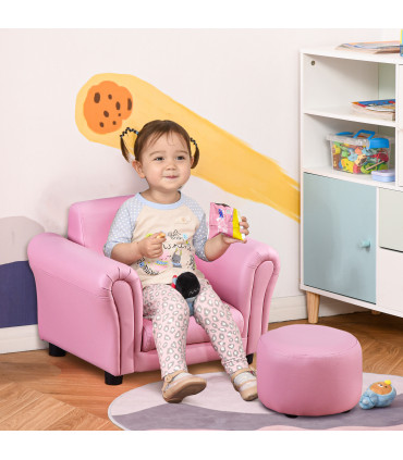 Kids Sofa Children Chair Seat Armchair Pink Wood Plastic 25D Fireproof Sponge