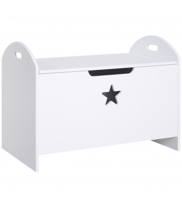 Kids Wooden Toy Children Organizer Side Handle White - MDF 46.5H x 62L x 40Wcm