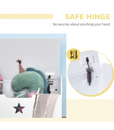 Kids Wooden Toy Children Organizer Side Handle White - MDF 46.5H x 62L x 40Wcm