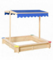 Sandbox Kids Wooden Cabana Natural Blue 30L x 30W x 190Hcm Fir Wood Children