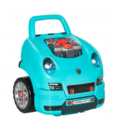 Kids Truck Engine Toy Set Horn Light Car Key Age 3-5 Years, Teal Green