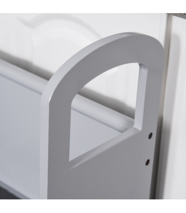 Kids Wooden 2-Step Stool Mini Ladder Assistance Unit Grey 80H x 45L x 40Wcm