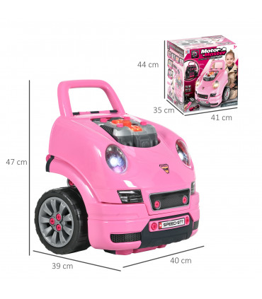 Kids Truck Engine Toy Set - Pink ABS and PP 47H x 40L x 39Wcm 3-5 Years