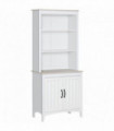 Kitchen Cupboard with 3-tier Shelving Double-door White 180cm 176 cm x 76 cm