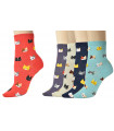 Kitty Print Socks 5 Pairs Pack - OneSize Fits all