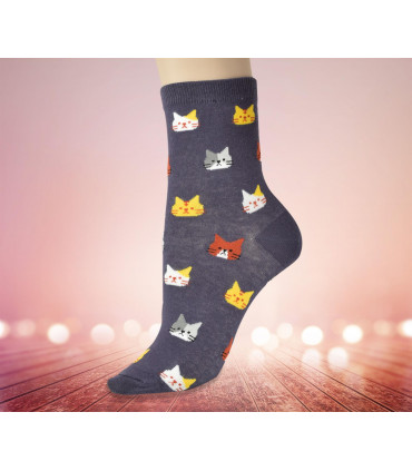 Kitty Print Socks 5 Pairs Pack - OneSize Fits all