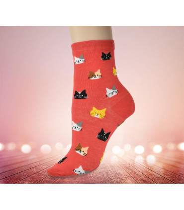 Kitty Print Socks 5 Pairs Pack - OneSize Fits all