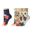 Kitty Face On Toe Print Socks 5 Pairs Pack - OneSize Fits all
