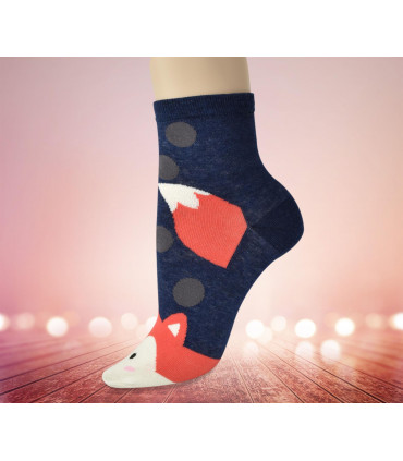 Kitty Face On Toe Print Socks 5 Pairs Pack - OneSize Fits all