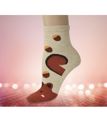 Kitty Face On Toe Print Socks 5 Pairs Pack - OneSize Fits all