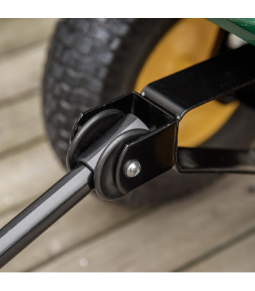 Large 4 Wheel Garden Cart Truck Trolley Wheelbarrow - Green Trailer - Dark Green