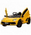 Ride-On Car Yellow metal PP Lamborghini SVJ 12V Lights Music Remote 3-8 Yrs