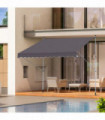 Aluminium Grey 300cm x 150cm Adjustable Outdoor Awning UV Resistant Easy Setup