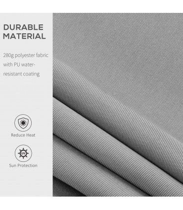 Awning Light Grey Aluminium Polyester 395cm x 250cm 4x2.5m Manual Shade Handle