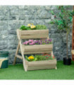 Garden Bed Kit Wood Green 3 Tier Raised 120x68x80cm Flowers Vegetables Herbs