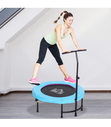 40'' Kids Mini Trampoline, Adult Rebounder Jumper w/ Handle Fitness HOMCOM