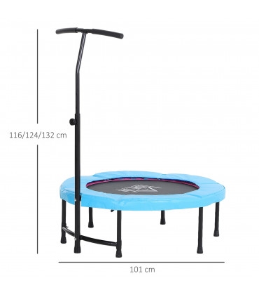 40'' Kids Mini Trampoline, Adult Rebounder Jumper w/ Handle Fitness HOMCOM