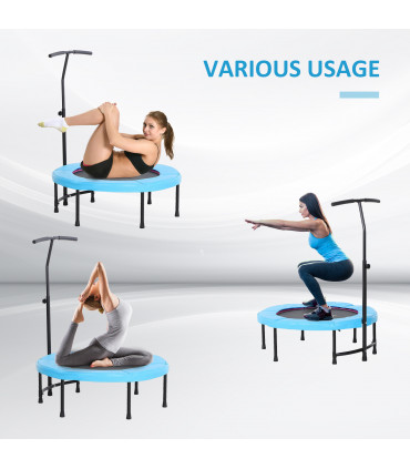 40'' Kids Mini Trampoline, Adult Rebounder Jumper w/ Handle Fitness HOMCOM