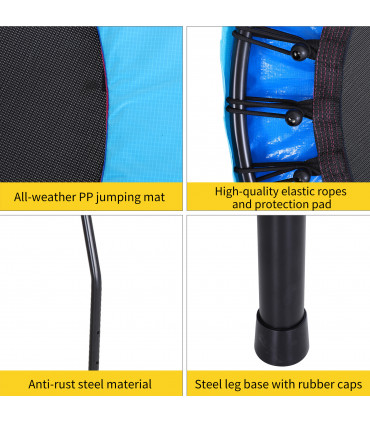 40'' Kids Mini Trampoline, Adult Rebounder Jumper w/ Handle Fitness HOMCOM