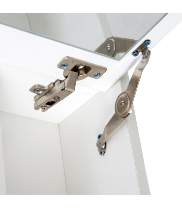 Dressing Table Set White Flip-up Mirror Hidden Space Padded Stool Multi-purpose