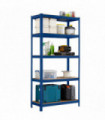 Shelving Racking - BLUE 180cm High x 40cm Deep 5 Tier Metal MDF 175KG Shelf