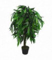 Artificial Mango Plant/Tree, Green, 80cm, Metal Planter, Realistic Design