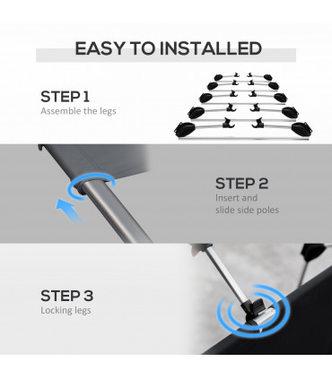 Lightweight Camping Cot Portable Compact Sleeping Bed Black 190L x 65W x 18Hcm