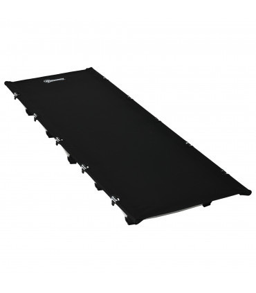 Lightweight Camping Cot Portable Compact Sleeping Bed Black 190L x 65W x 18Hcm