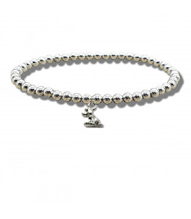 Little Dog Silver Beaded Bracelet