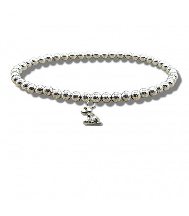 Little Dog Silver Beaded Bracelet