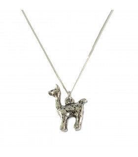 Necklace Llama Silver Sterling Silver Chain Length 16/18 inches Antique Finish