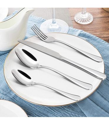 Cutlery Set - Stainless Steel 24 PCs Silverware Flatware Dinnerware Set