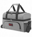 Cooler Bag Dual Compartment Grey 20L Oxford PEVA EPE Leak-proof Large Capacity