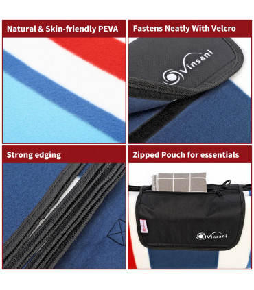 Acrylic Aqua Stripe 200x200cm Folding Picnic Blanket Waterproof & Sandproof