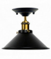 Ceiling Light Fitting Metal Cone Shape Shade Black Metal 14cm x 4cm