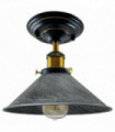 Ceiling Light Fitting Metal Cone Shape Shade Indoor Lighting Silver 24x22x22