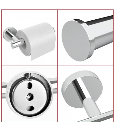 Toilet Roll Holder Wall Mounted Stainless Steel Silver 2pk 20x7x19cm