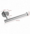 Toilet Paper Holder Wall Mounted Stainless Steel Brush Silver 2pk Modern Style