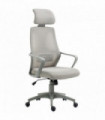 Mesh Back Office Chair w/ Adjustable Height Padded Headrest Grey Vinsetto