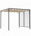 Metal Pergola Patio Sun Shelter Grape Tent Retractable Canopy UV Cut