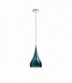 Teardrop Shaped Pendant Light Cyan Blue Metal E27 Modern Industrial 60W Bulb