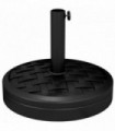 Garden Parasol Base 18kg Black HDPE Concrete Steel 45cm x 45cm x 36cm Rattan