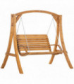 Garden Swing Bench Seat, Pine Wood, Brown, 204cm x 128cm x 194cm, 2 Seater