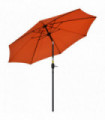 Patio Umbrella Orange Aluminium 2.63M Canopy Tilt Crank Handle Garden Shade