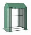 Greenhouse 2-Room Green Steel Polyethylene 100L x 80W x 150Hcm Outsunny 80x100cm