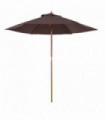 Garden Parasol Sun Shade Patio Outdoor Wooden Umbrella Canopy Coffee 250cm