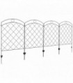 Steel Black Garden Fence 348L x 110H cm Powder Coated Steel Frame Flexible Shape