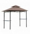 Gazebo Grill Canopy Tent Shelter Brown Polyester 245cm x 148cm x 252cm