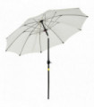 Umbrella Parasol Cream White 2.65m Diameter Canopy Aluminium Pole Strong 265cm