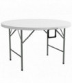 Garden Table Folding White Steel HDPE 122cm x 122cm x 73cm Six-person